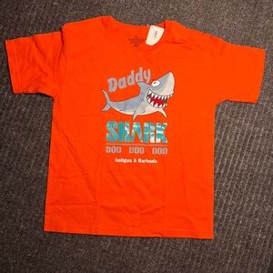 Kids Daddy Shark Tee - Vibrant Orange Size XL NWT